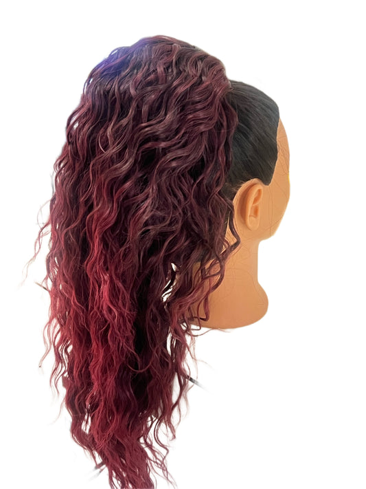 #22 Burgundy Curly Ponytail